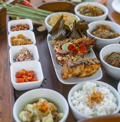 Preparing fresh ingredients for a Balinese dish