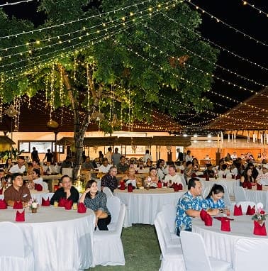 Venue rental setup for a private event